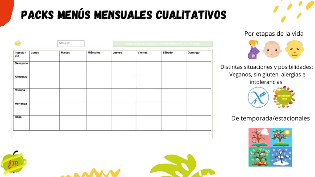 calendario packs mensuales cualistativos